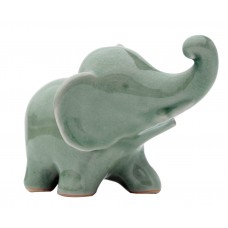 Asian Art Imports Trunk up Celadon Elephtant Figurine JWI1103